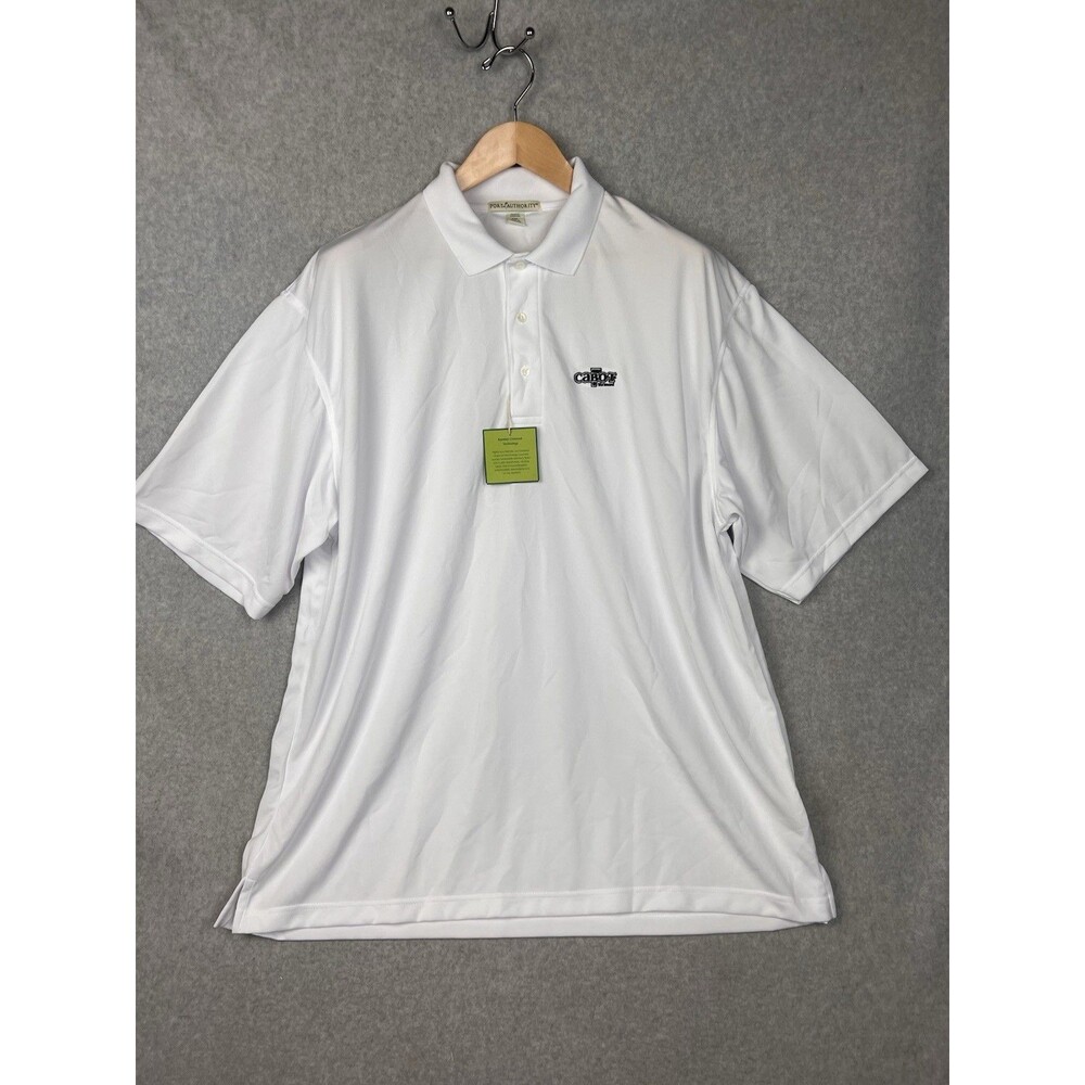 Cabot Vermont Golf Polo Shirt Men's XXL White Port Authority Bamboo Charcoal NWT